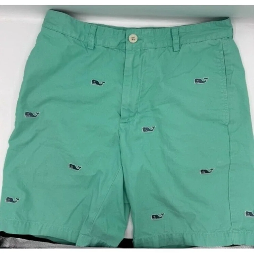 Vineyard Vines Club/Fraternity Shorts Men's‎ size 30 Green w/Blue Whales